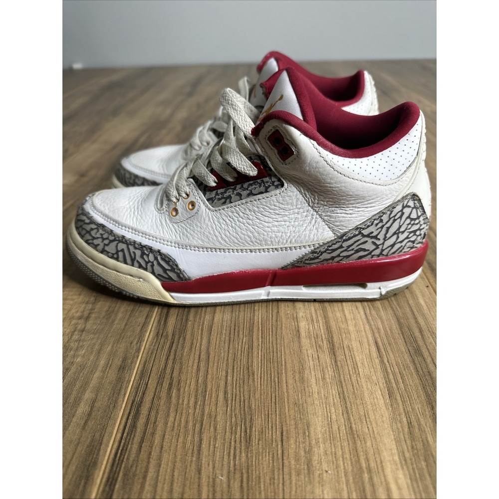 Size 6.5Y Nike‎ Air Jordan 3 Retro GS Cardinal Red White Youth Shoes 398614-126 - Picture 4 of 13